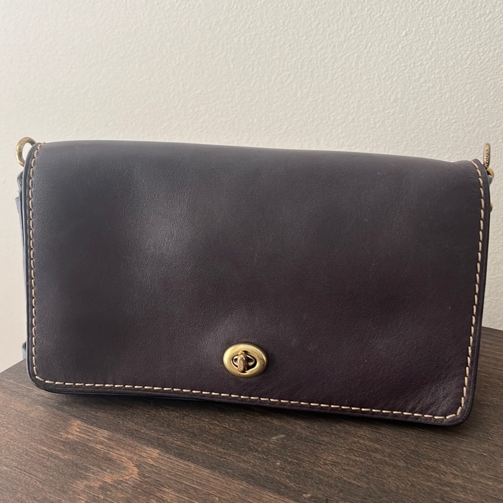 Coach leather crossbody bag. Maroon and Grey